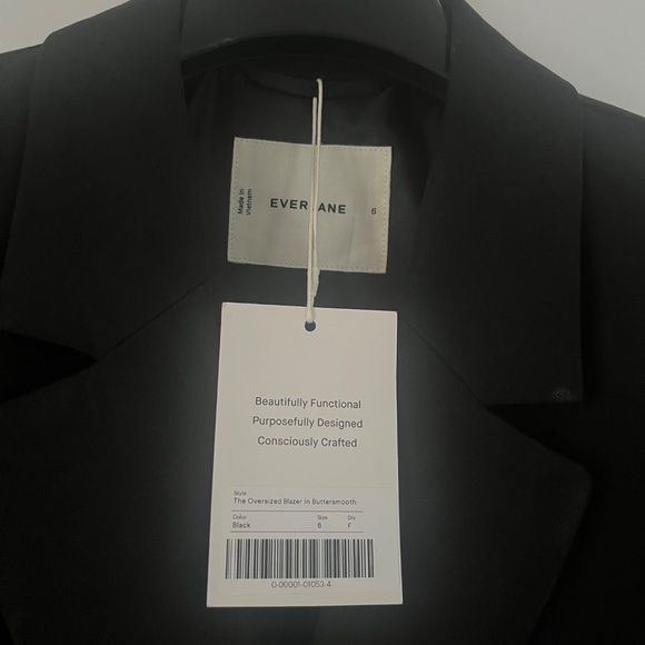 EVERLANE OVERSIZED BLAZER - NWT, BLACK, SIZE 6 - Picture 7 of 8